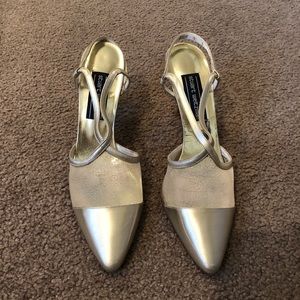Stuart Weitzman Best Wishes Gold Heels